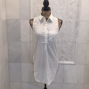 White sleeveless blouse
